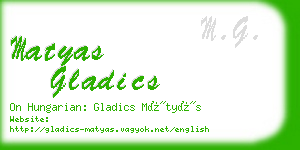 matyas gladics business card